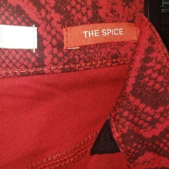 WOMEN'S Celebrity Pink Hi-Rise Ankle Skinny Jeans. Size 1/25. Red Print. - Picture 4 of 5